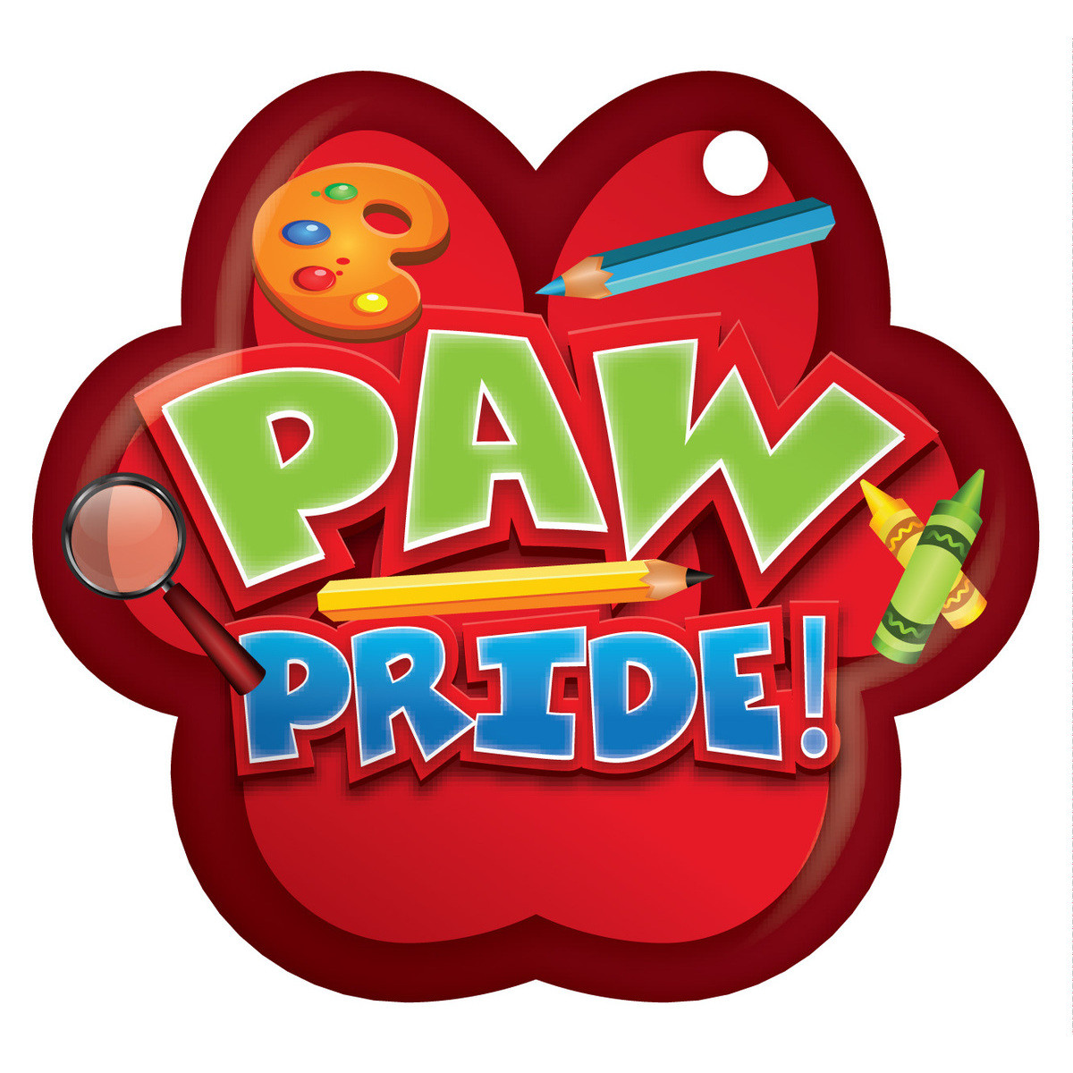 Artistic Paw Pride School Spirit Brag Tags 
