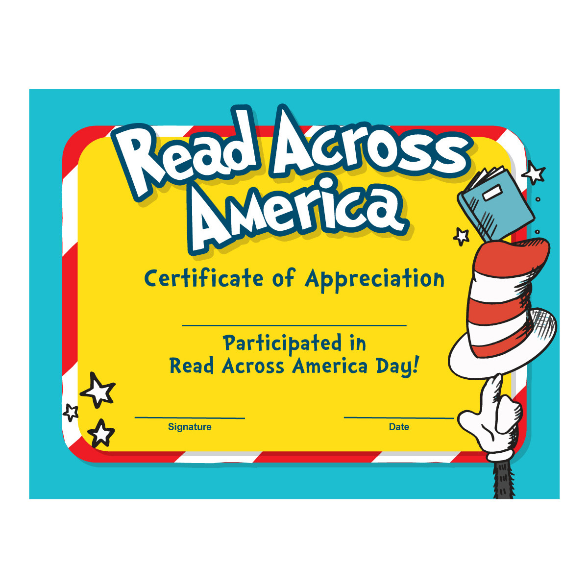 Custom Read Across America Certificate