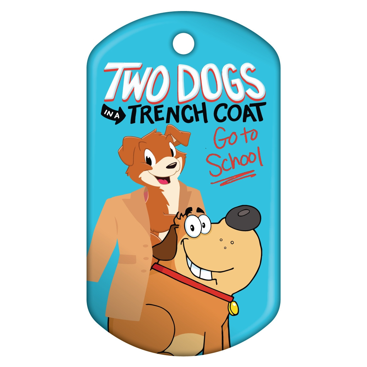 Two Dogs in a Trench Coat Go to School Book Cover