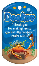 Custom Dog Brag Tag - Decker, Psalm 139:14