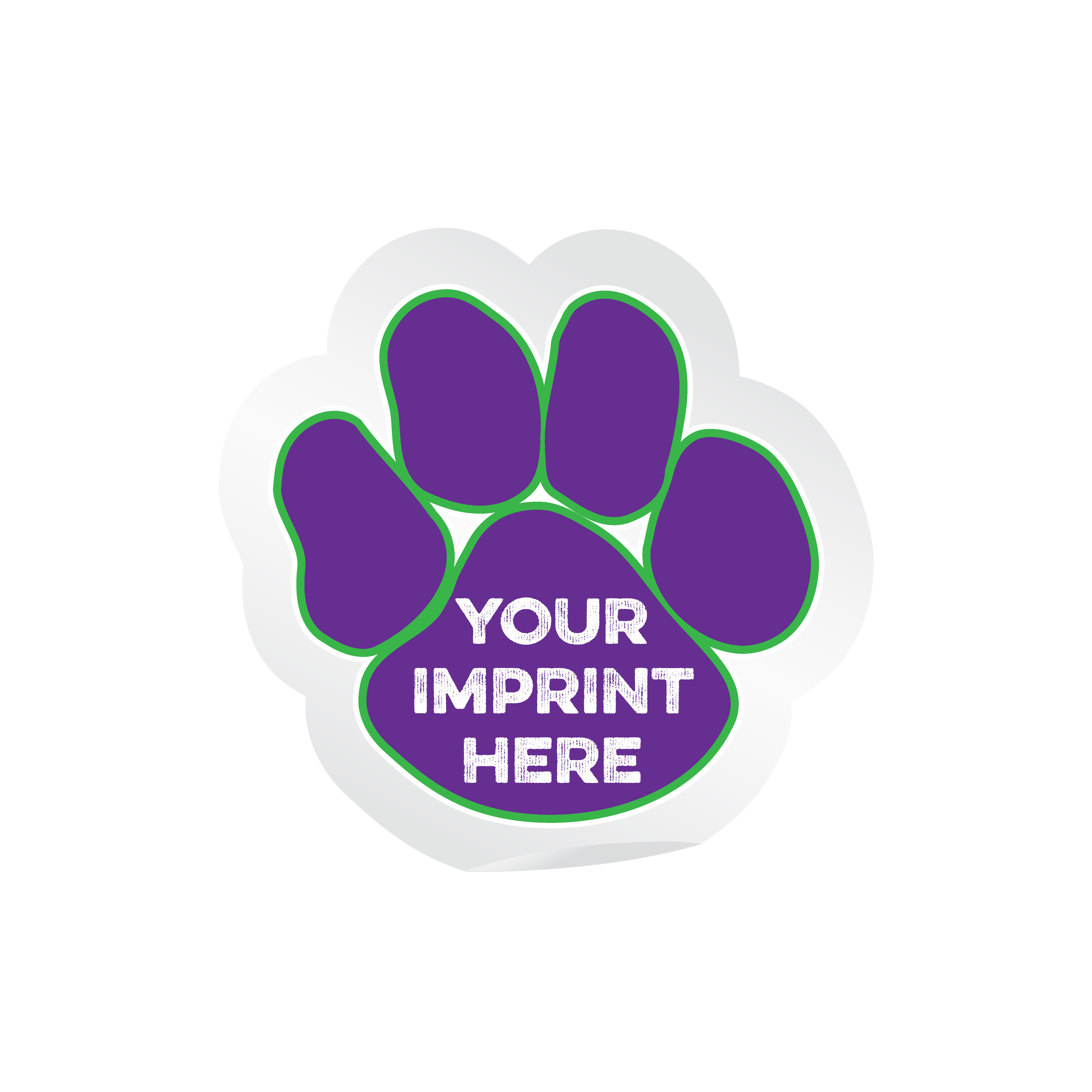 Custom Clear Two-Color Pawprint Window Clings 4" - School