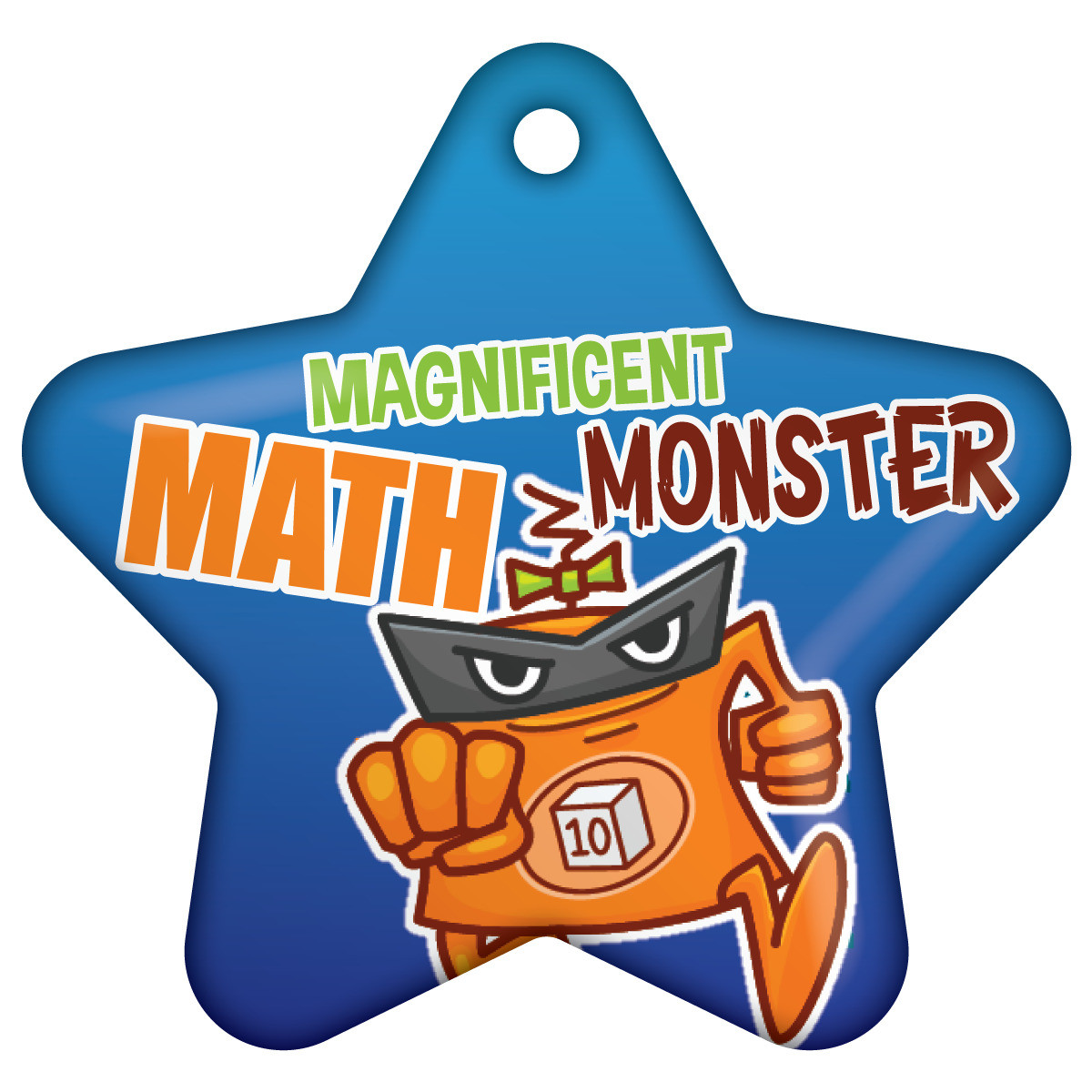 Custom Double Sided Star Brag Tag - Magnificent Math Monster