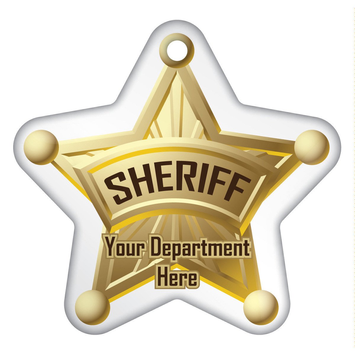 Custom Star Brag Tags - Sheriff Badge