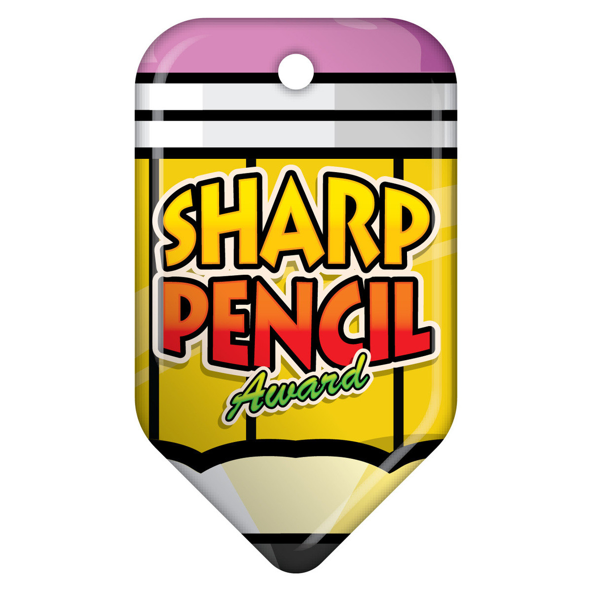 Pencil Brag Tags - Sharp Pencil Award, Yellow