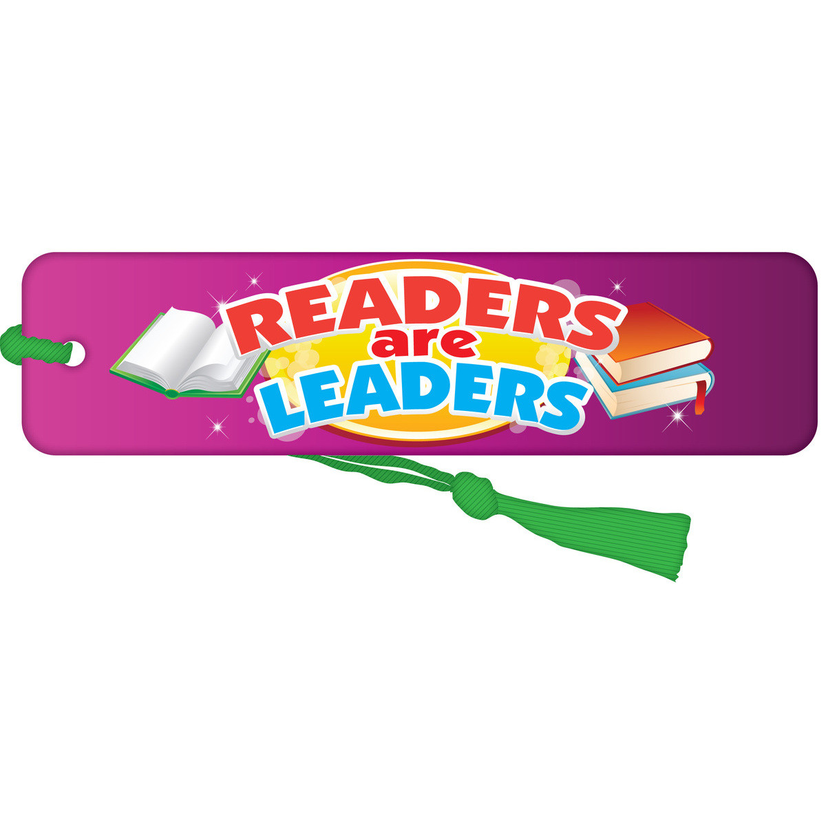 Bookmark with Green Tassel - Readers Are Leaders