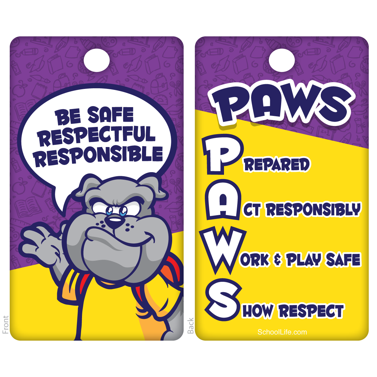 Badge Tag - PAWS (Bulldog) 