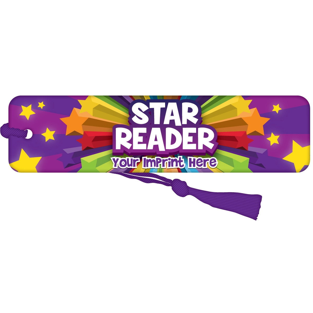 Custom Bookmark with Purple Tassel - Star Reader (Starburst)