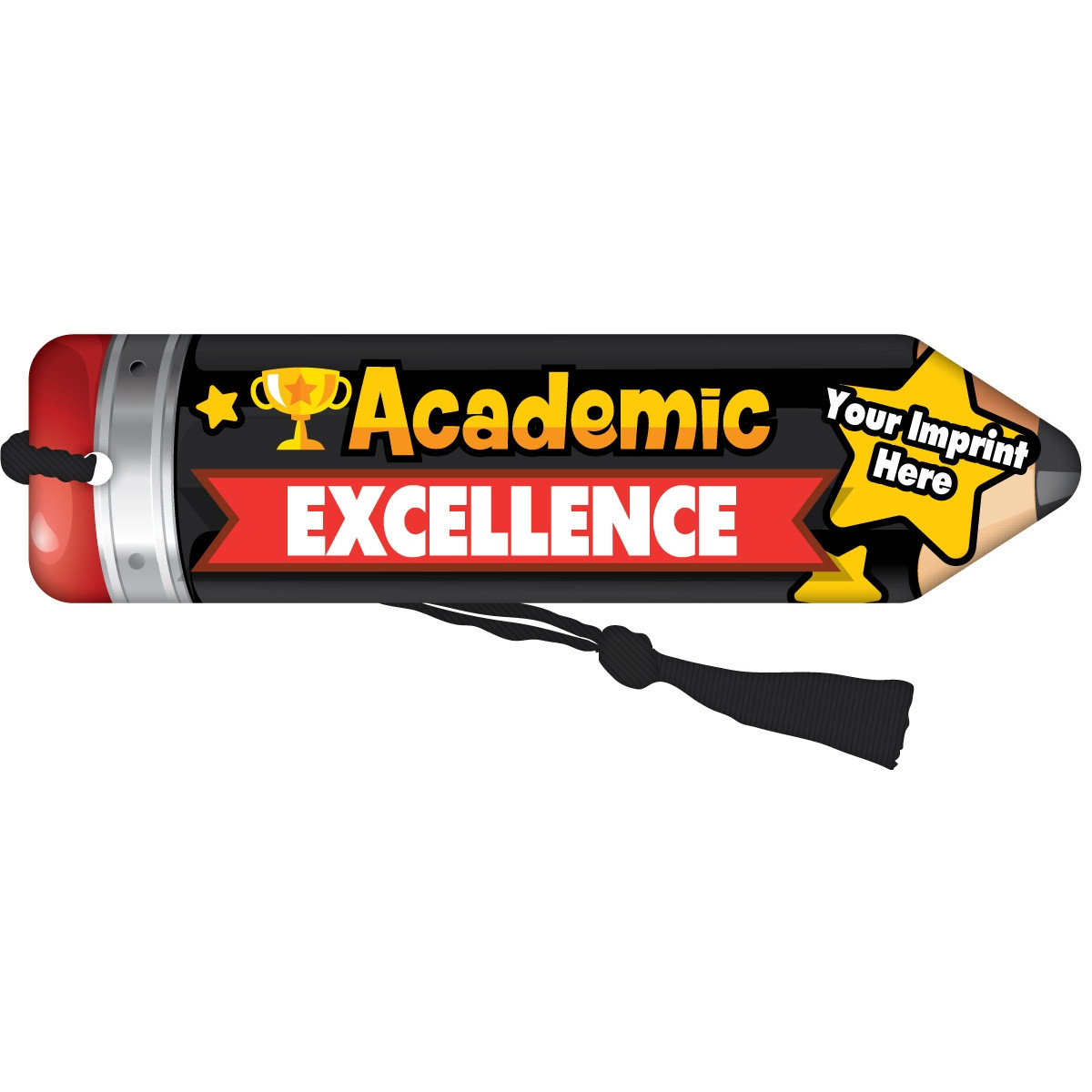 Custom Pencil Bookmark with Black Tassel - Academic Excellence
