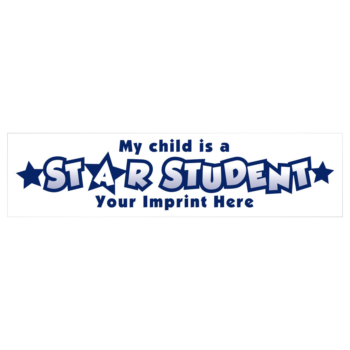 Custom One-Color Bumper Sticker Decal - Star Student