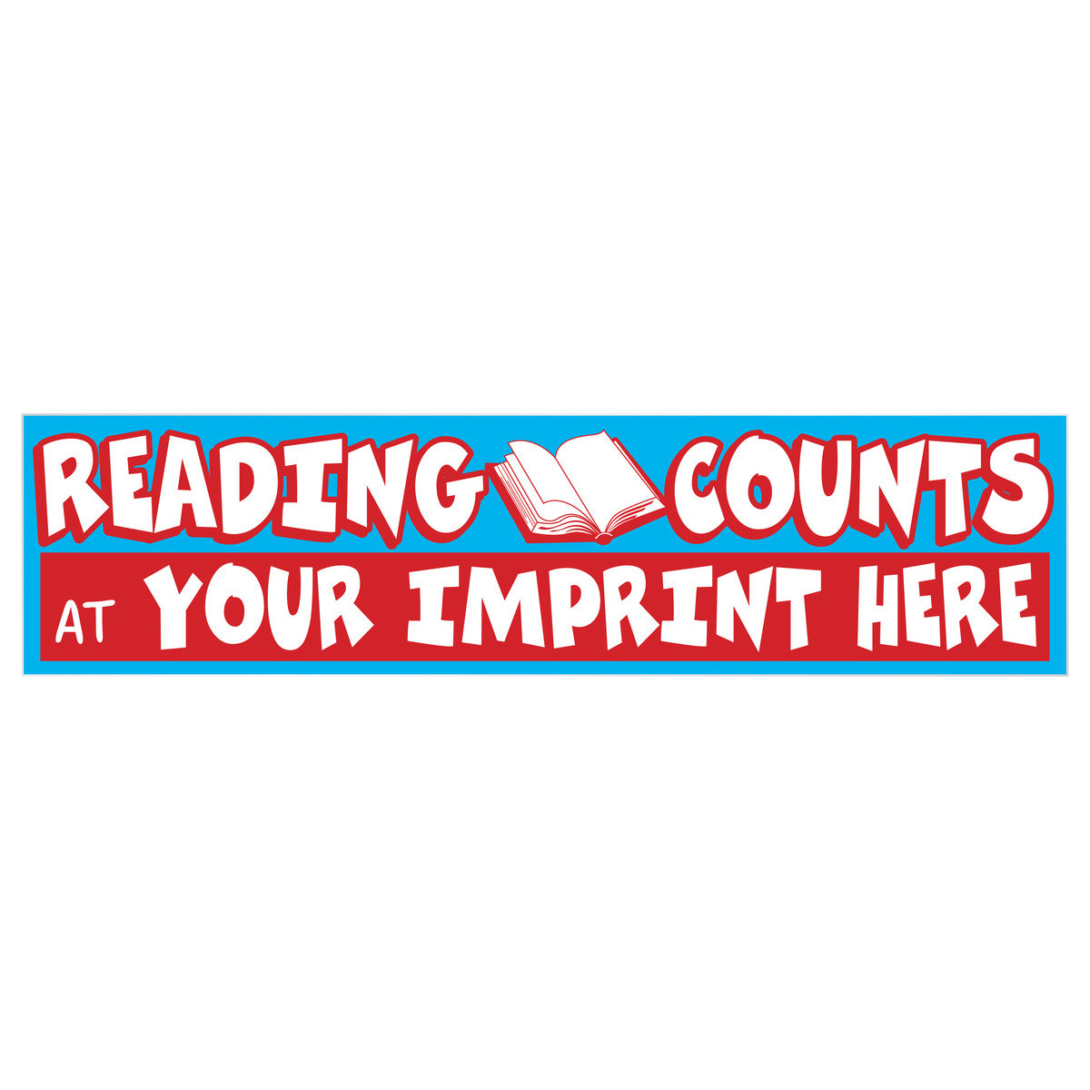 Custom Two-Color Bumper Sticker Decal - Reading Counts