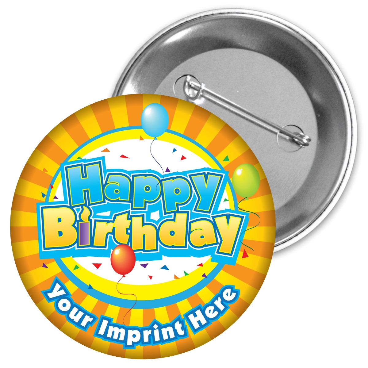 Custom Metal Button - Happy Birthday