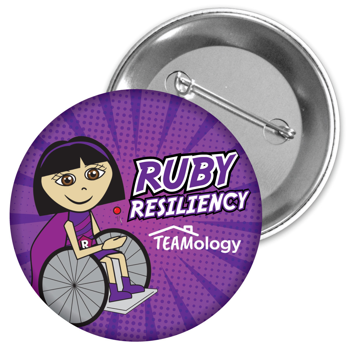 Metal Button - Resiliency (Ruby)