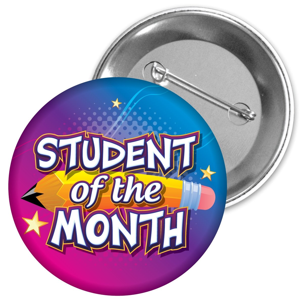 Metal Button - Student of the Month (Pencil)