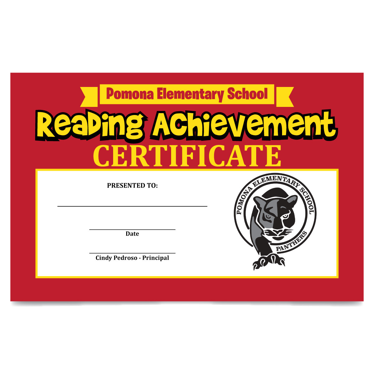 Custom 5.5" x 8.5" Certificate - Reading Achievement Certificate