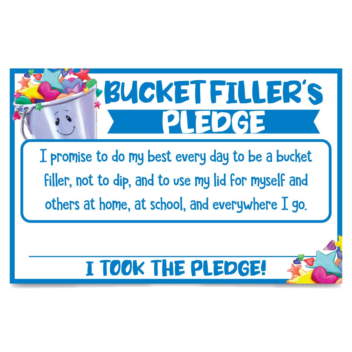 Custom 5.5" x 8.5" Certificate - Bucket Filler's Pledge 