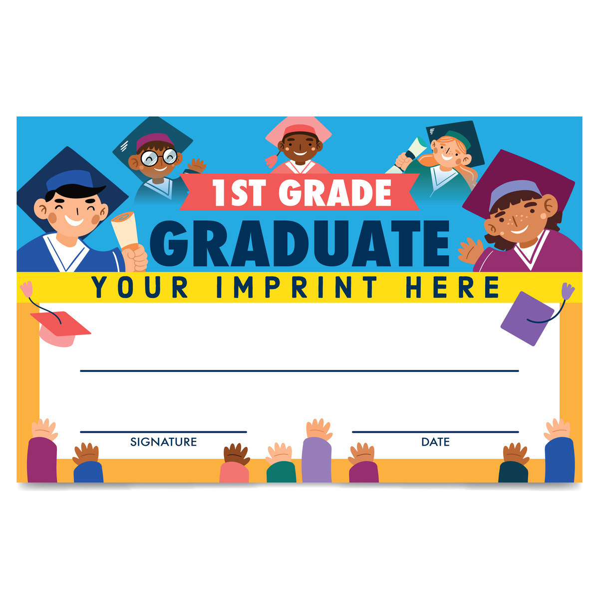 Custom 5.5" x 8.5" Certificate - 1st Grade Graduate