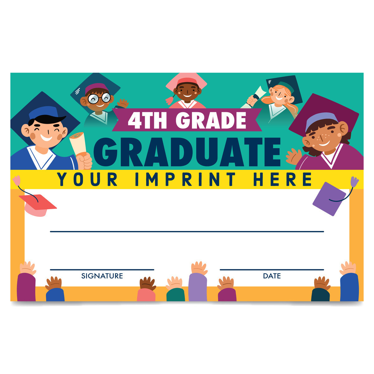 Custom 5.5" x 8.5" Certificate - 4th Grade Graduate