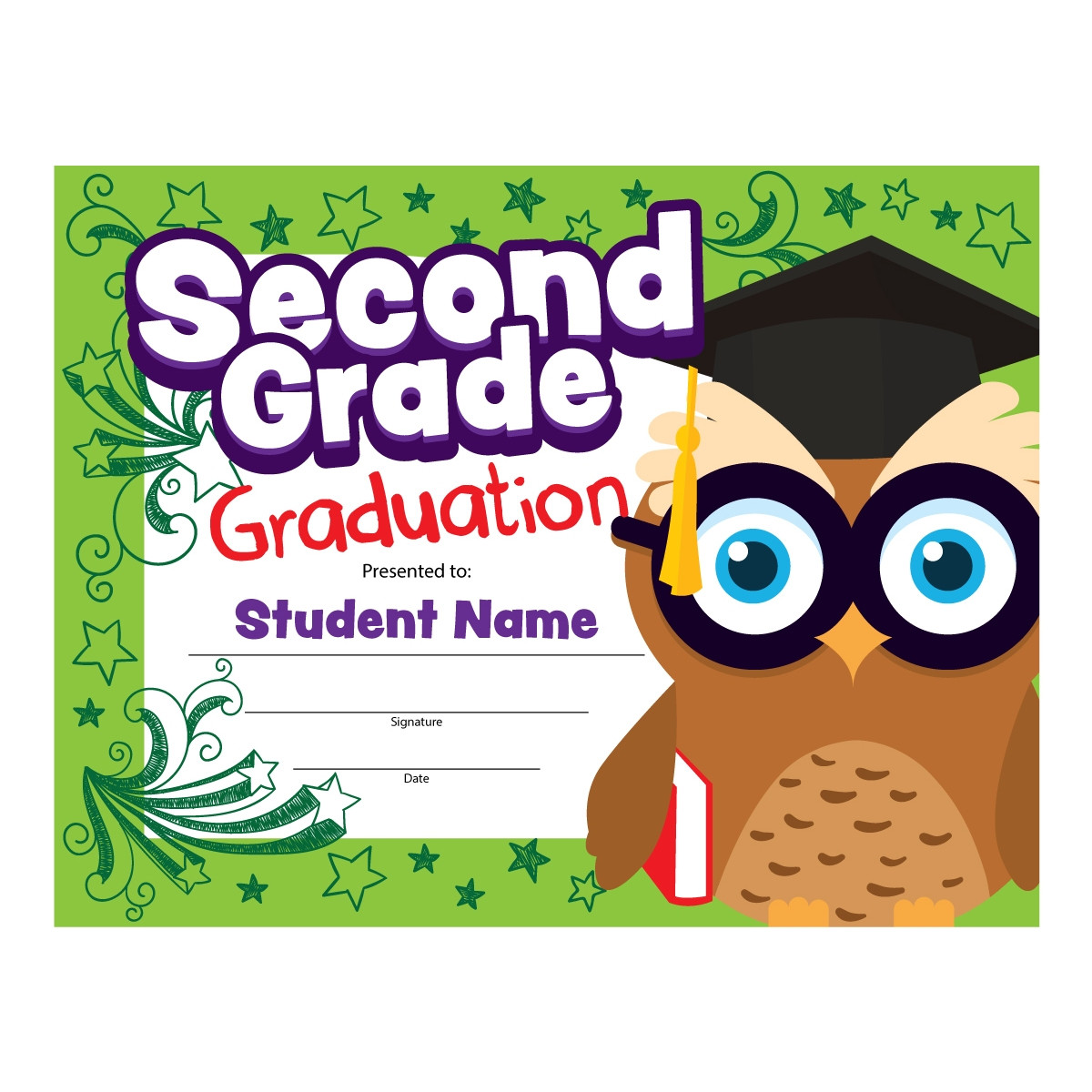 Custom 8.5" x 11" Certificate - Second Grade Graduate