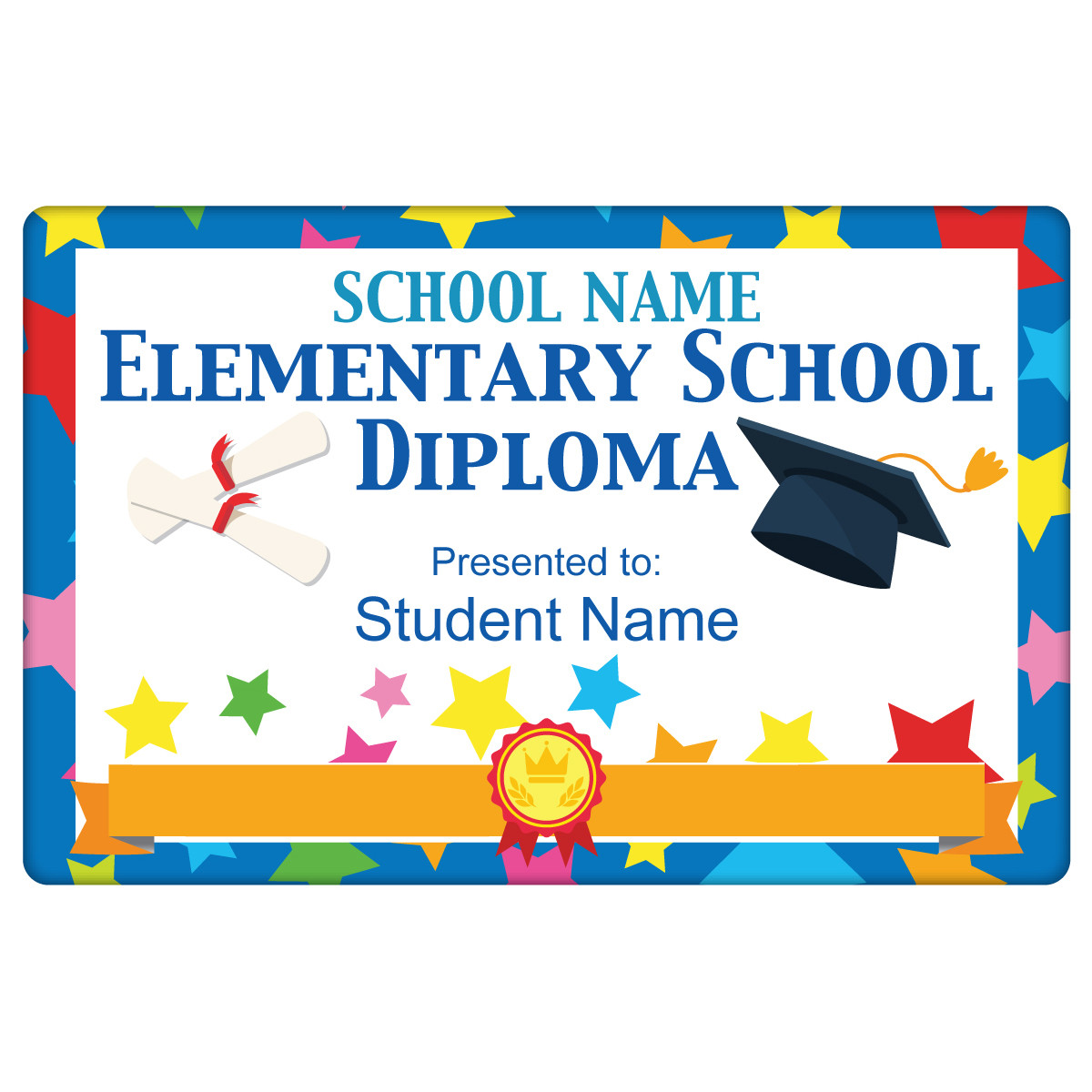Custom Magnetic Plaque - Elementary School Diploma