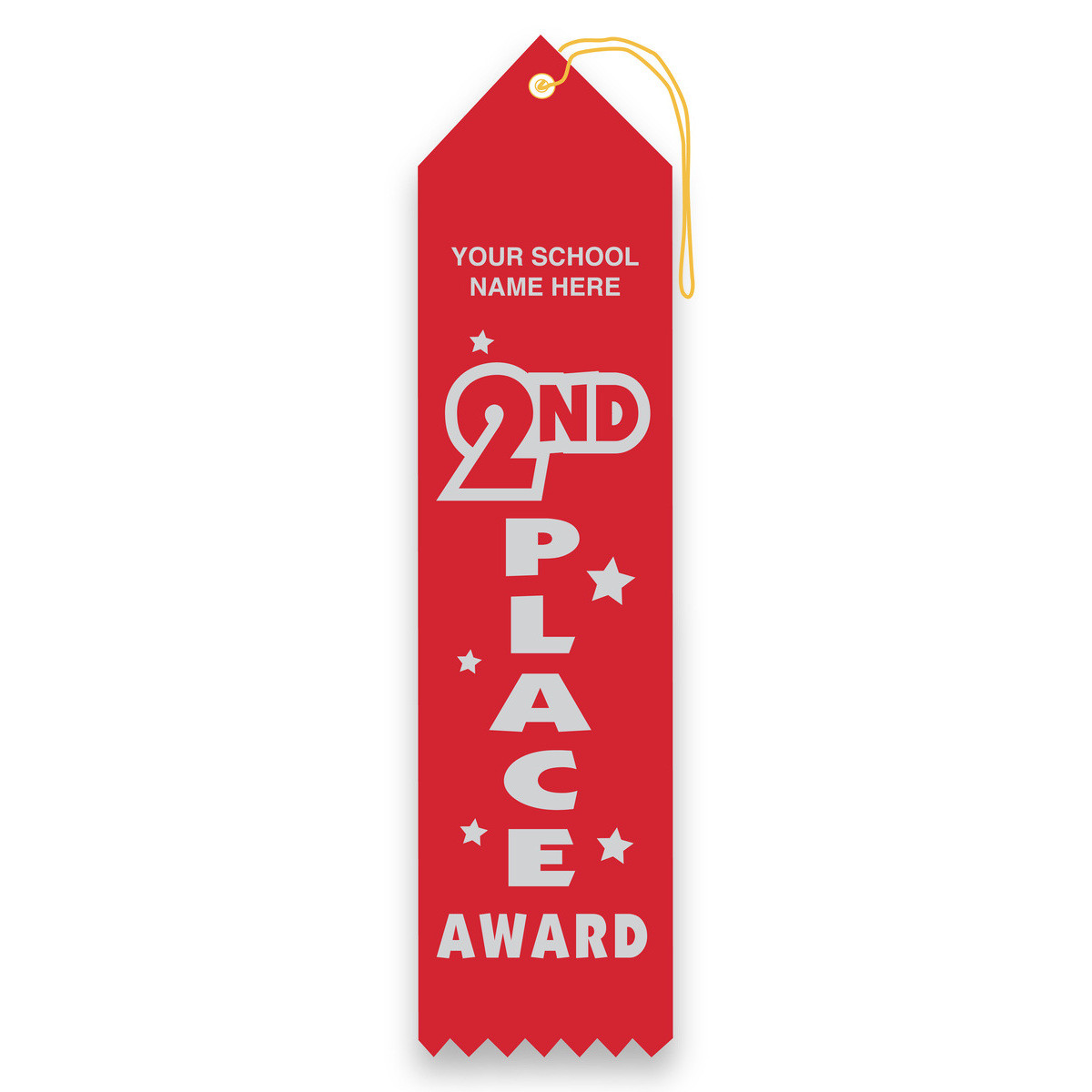 Imprinted Carded Ribbon - 2nd Place Award