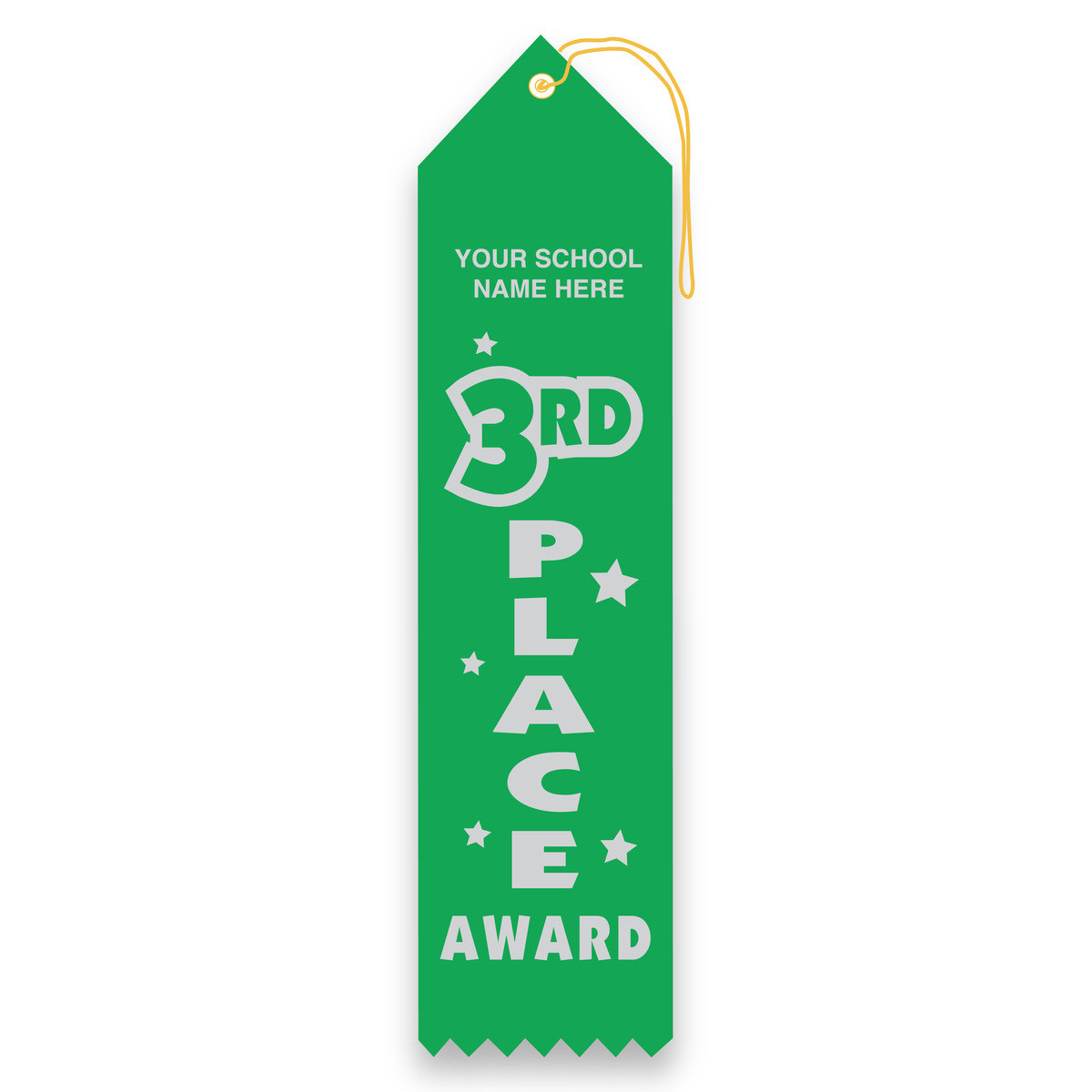 Imprinted Carded Ribbon - 3rd Place Award