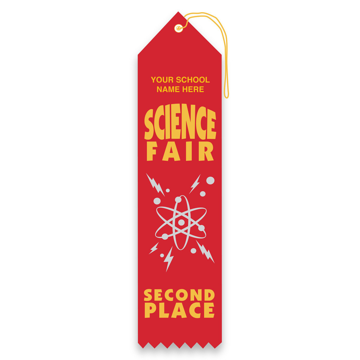 Imprinted Carded Ribbon - Science Fair, 2nd Place