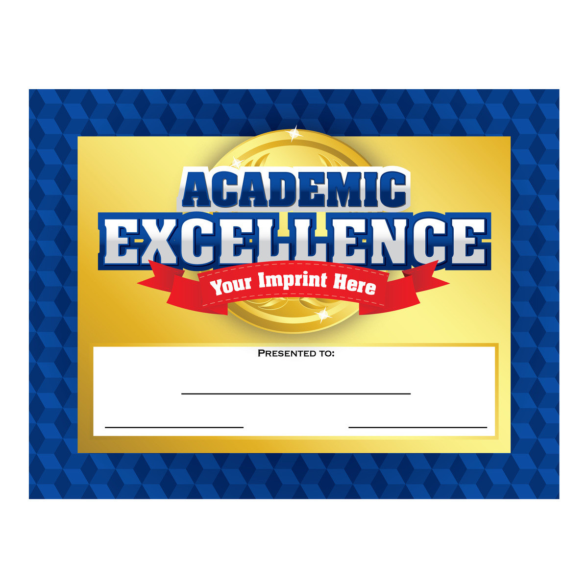 Custom 8.5" x 11" Certificate -  Academic Excellence (Medal)