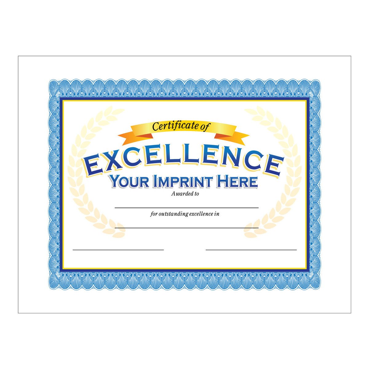 Custom 8.5" x 11" Certificate - Certificate of Excellence