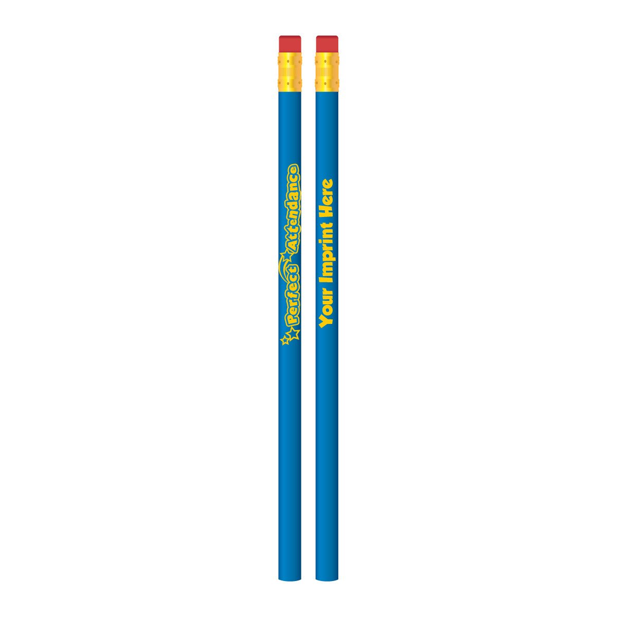 Custom Pencil - Perfect Attendance (Blue)