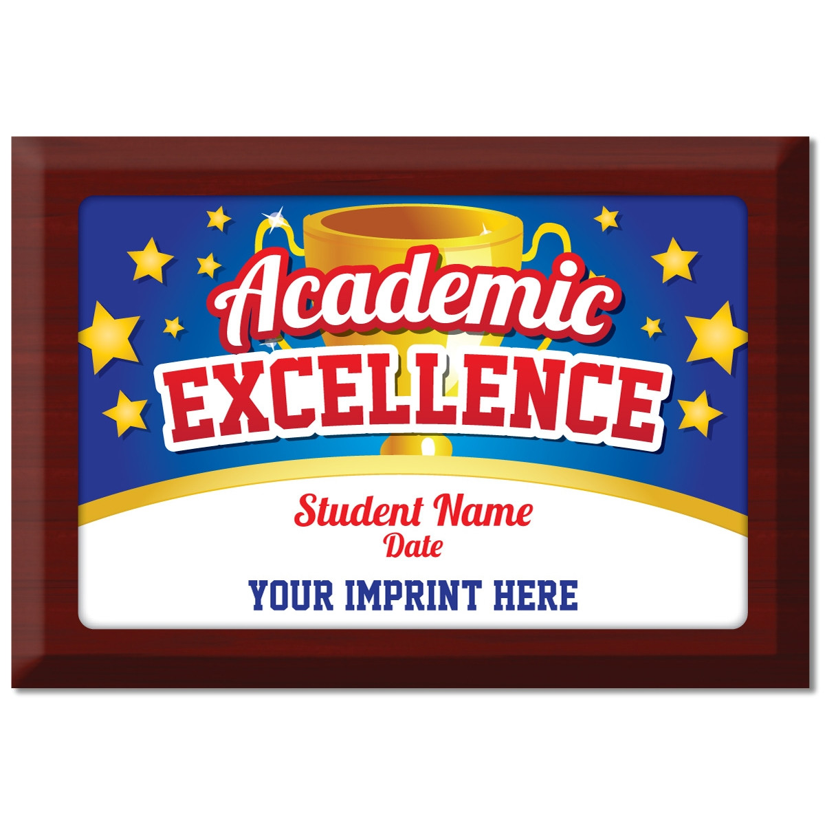 Custom Plate Plaque - Academic Excellence (Trophy)