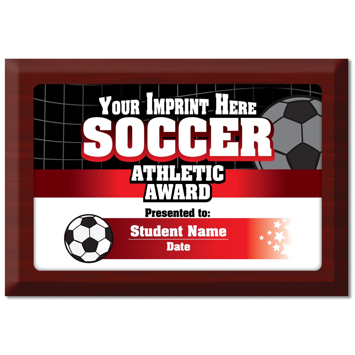 Custom Plate Plaque - Soccer Athletic Award