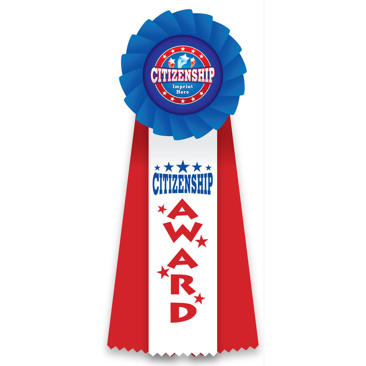 Custom Rosette Ribbon with Button Insert - Citizenship Award