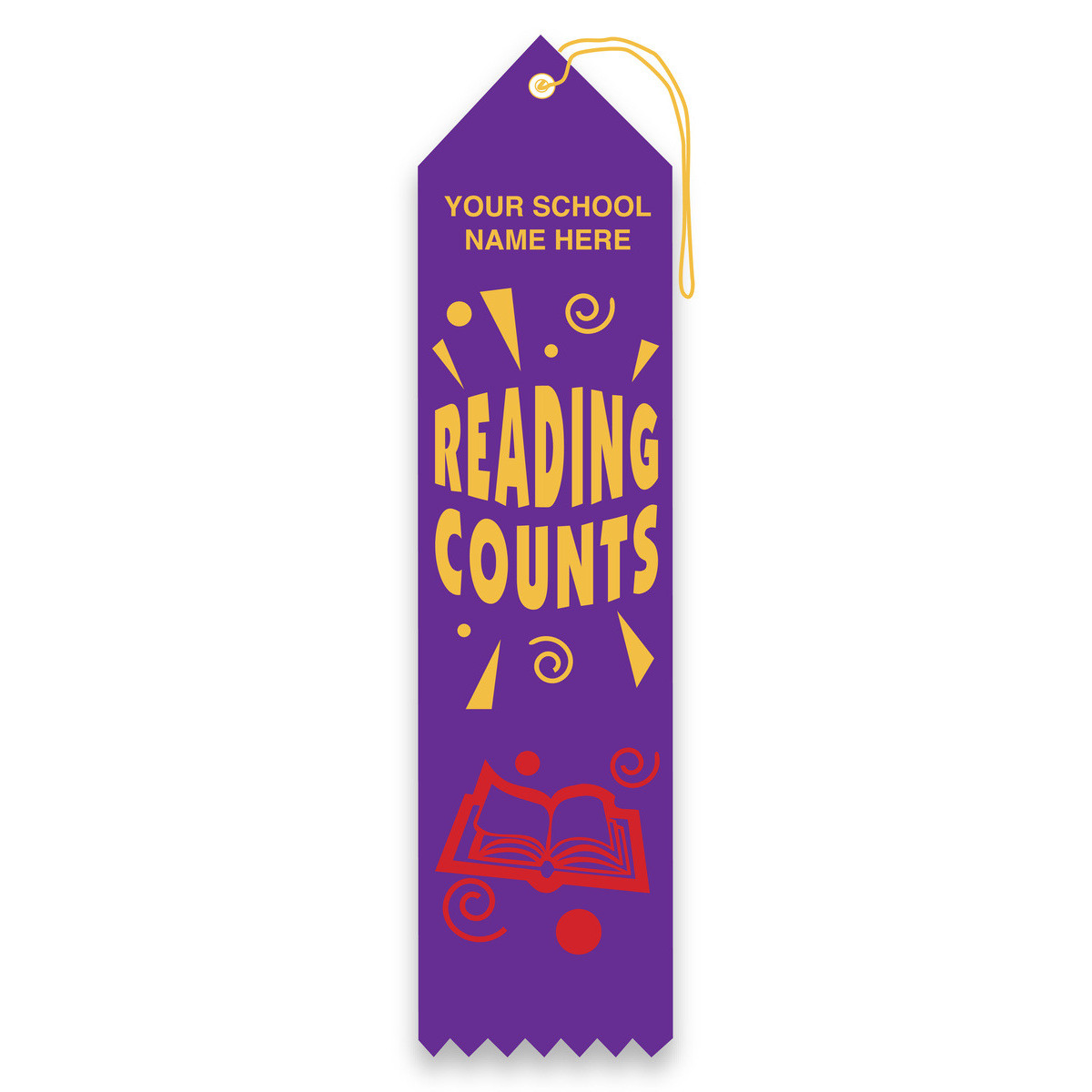 Imprinted Carded Ribbon - Reading Counts