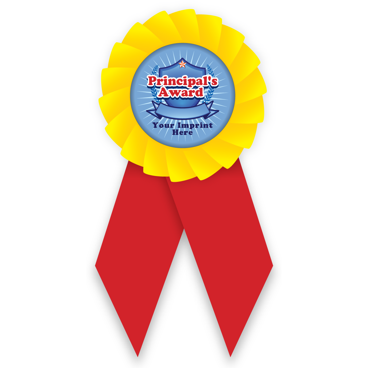 Custom Econo Rosette Ribbon with Button Insert - Principal's Award