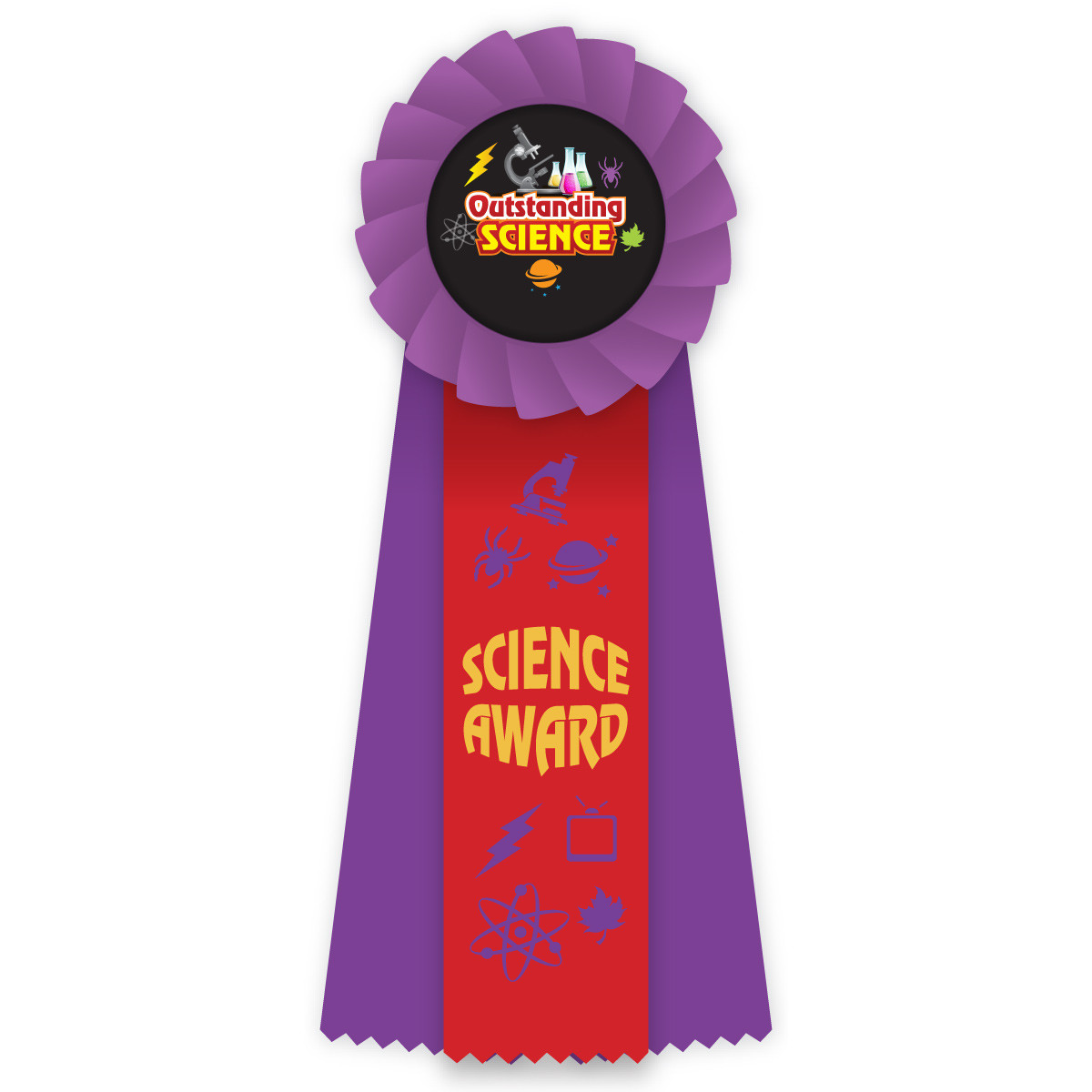 Rosette Ribbon with Button Insert - Science Award