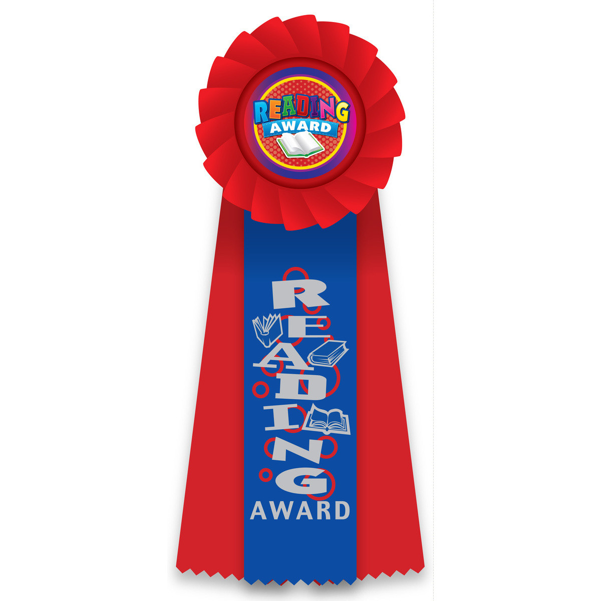 Rosette Ribbon with Button Insert - Reading Award