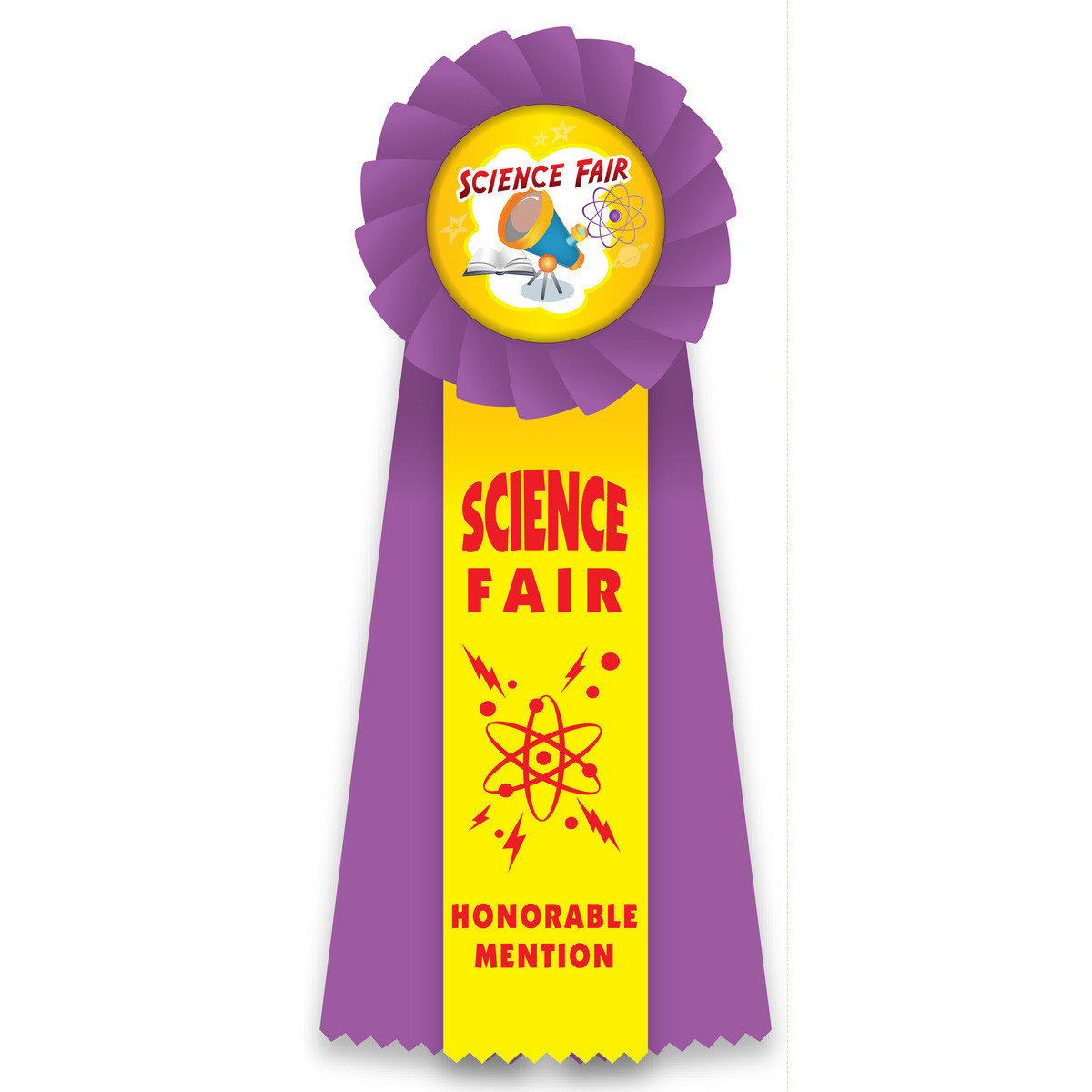 Rosette Ribbon with Button Insert - Science Fair Honorable Mention