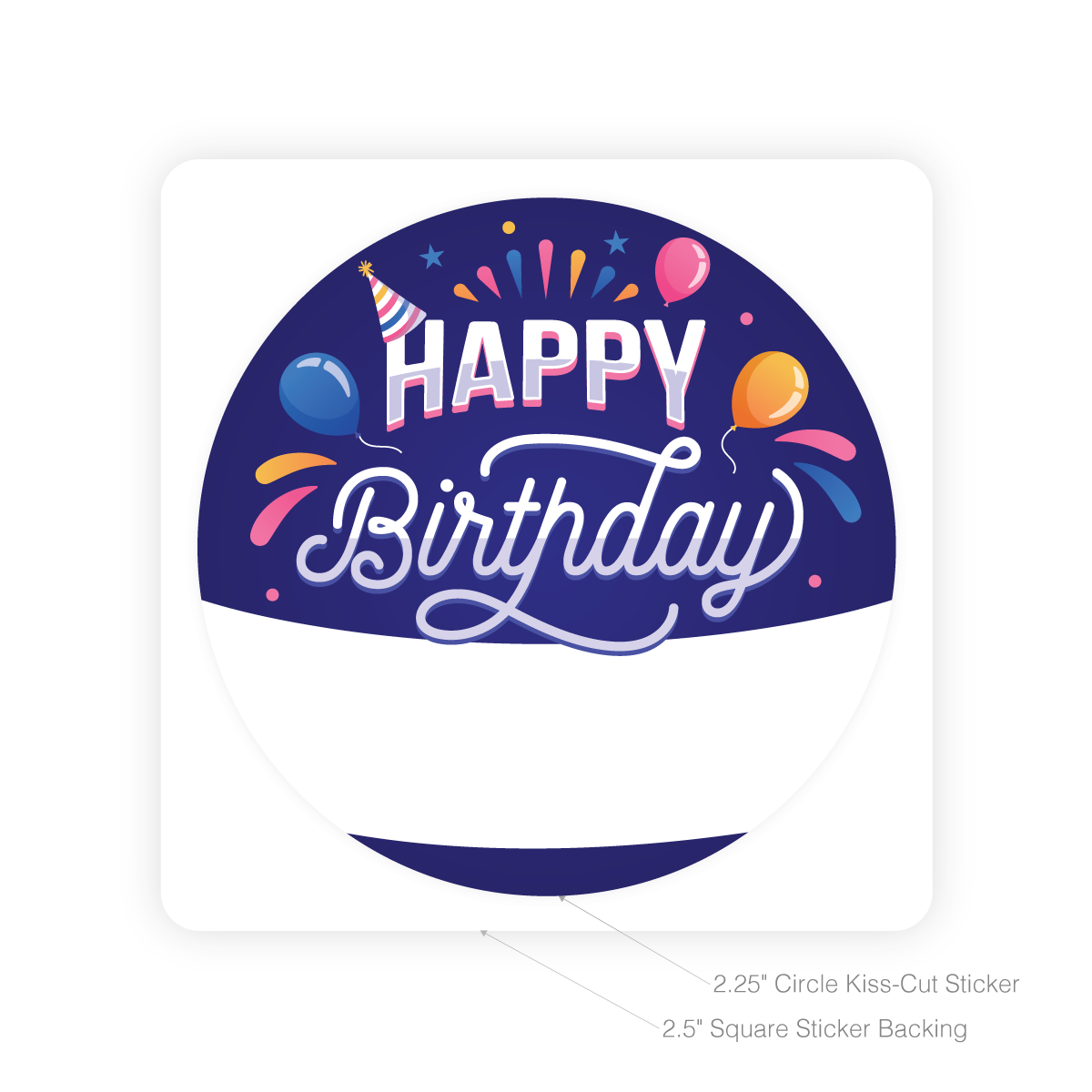 Round Sticker  Happy Birthday