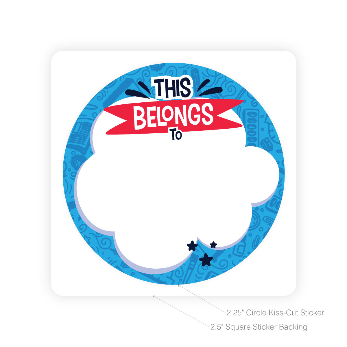 Round Sticker with Writable Space - This Belongs to