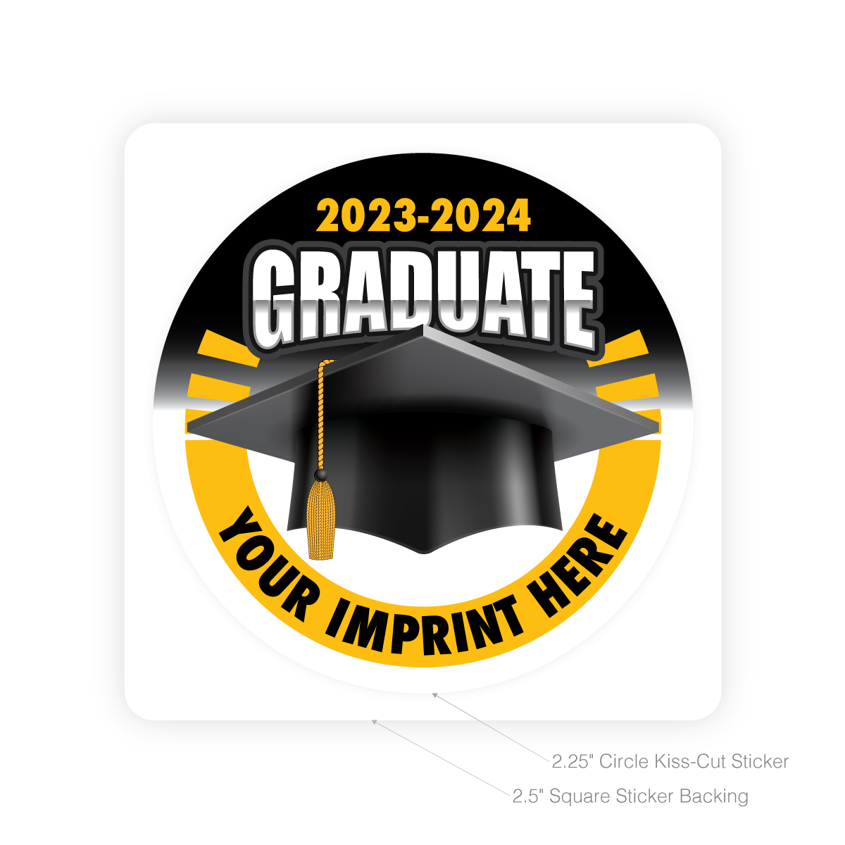 Custom Round Sticker - 2024 Graduate 