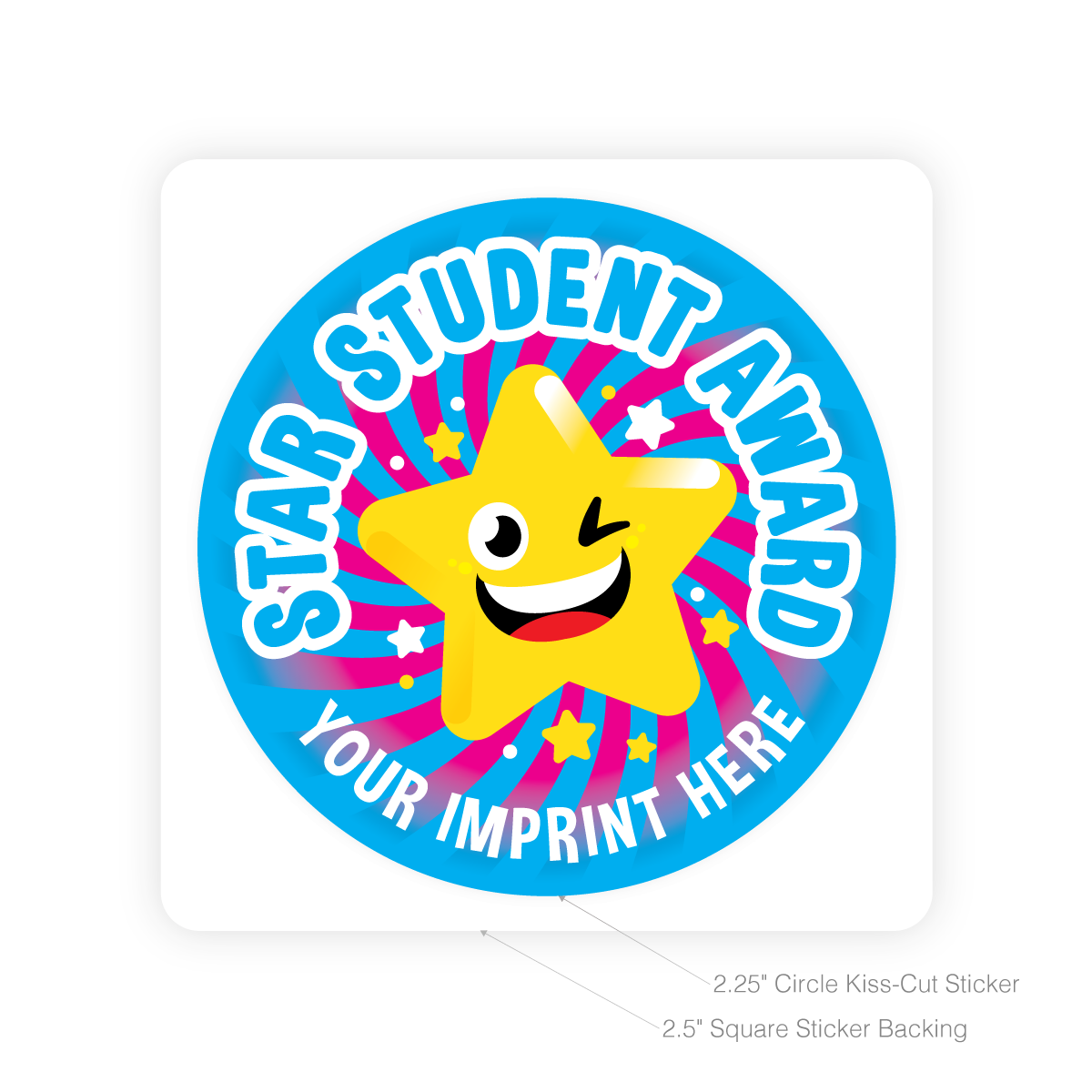 Custom Round Sticker - Star Student Award