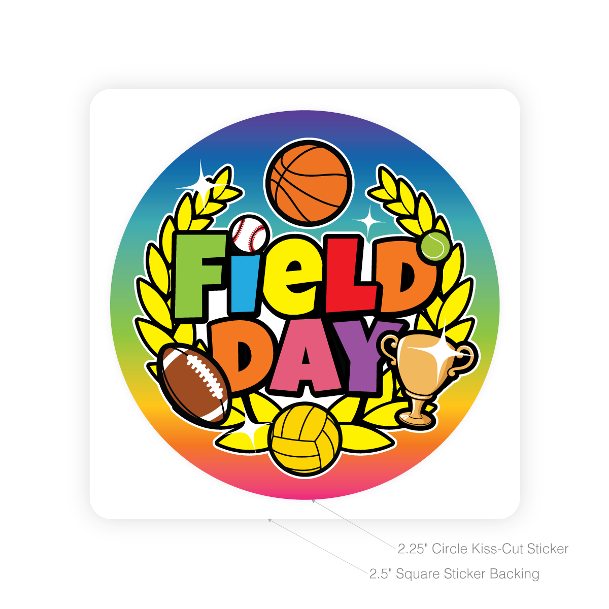 Round Sticker -  Field Day