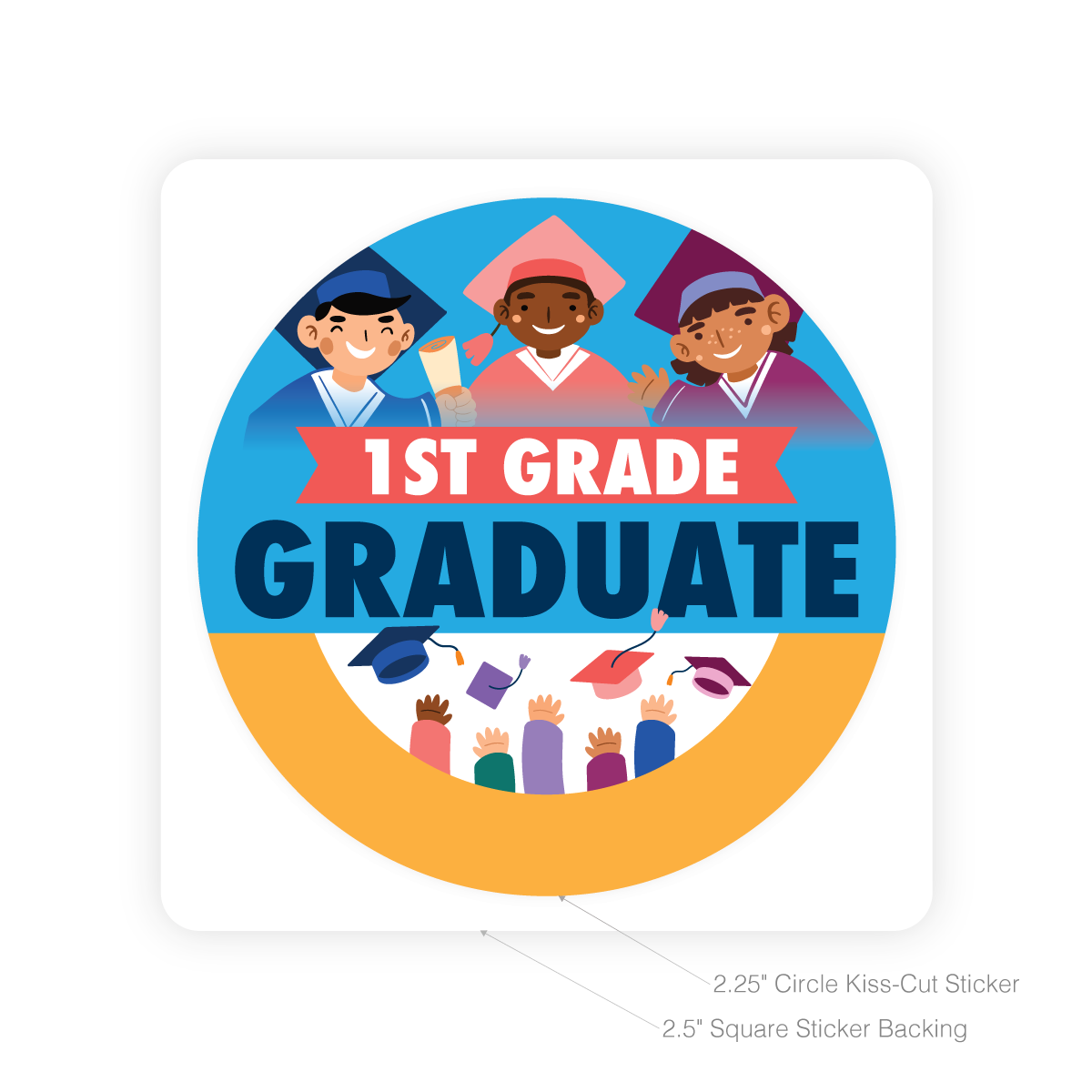 Round Sticker - 1st Grade Graduate