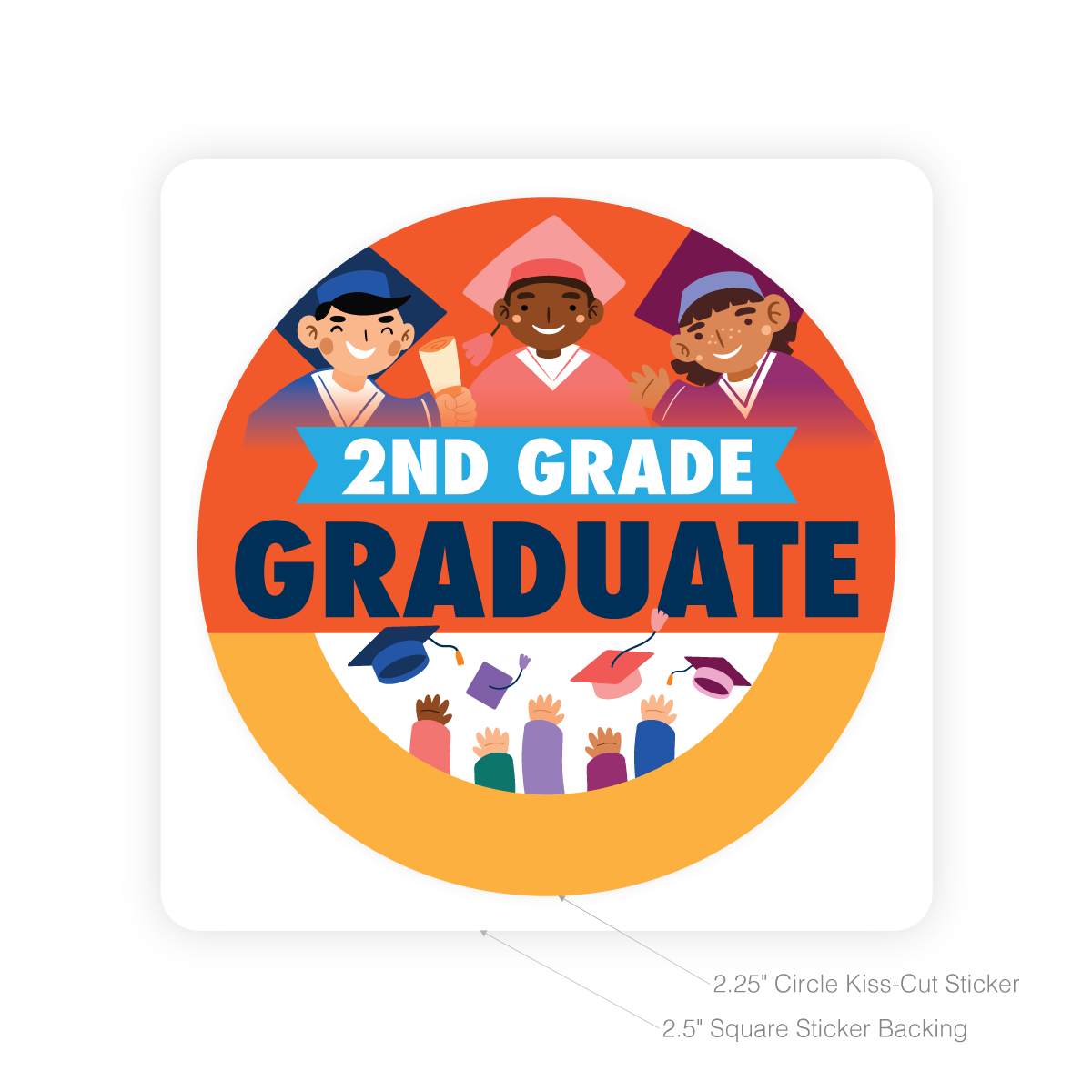 Round Sticker - 2nd Grade Graduate