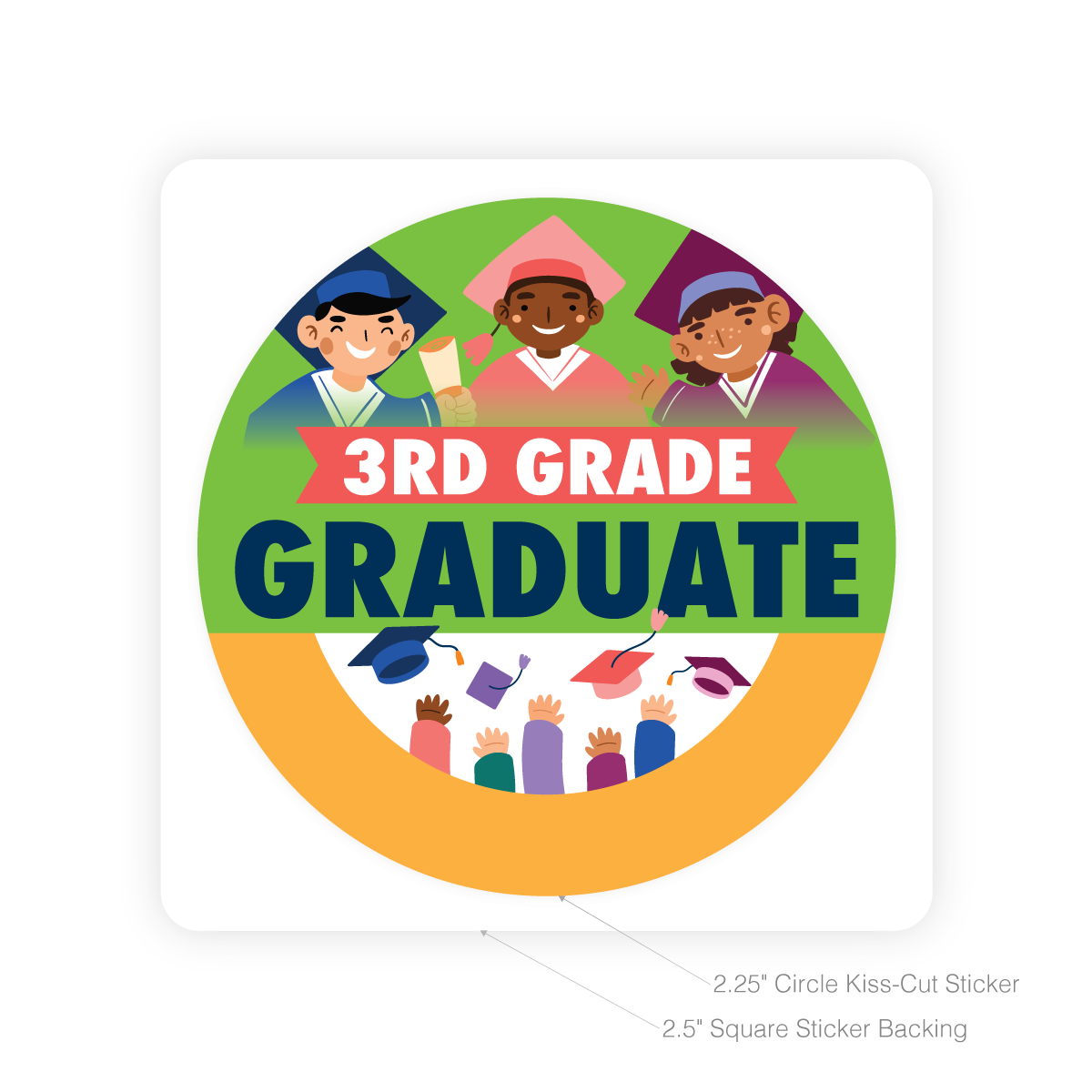 Round Sticker - 3rd Grade Graduate