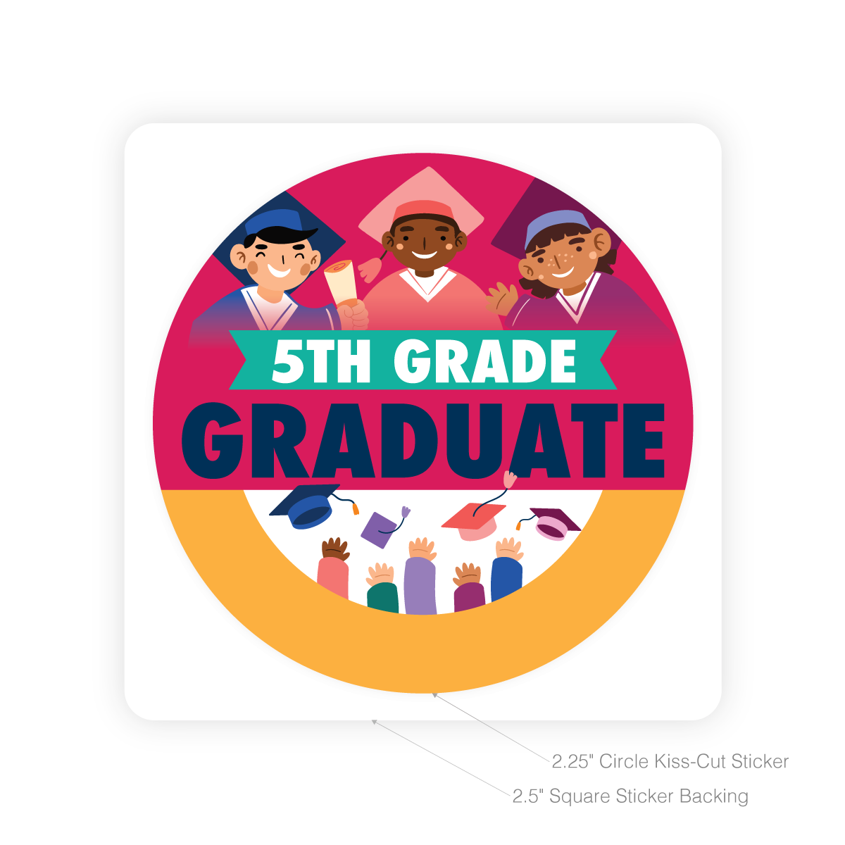 Round Sticker - 5th Grade Graduate
