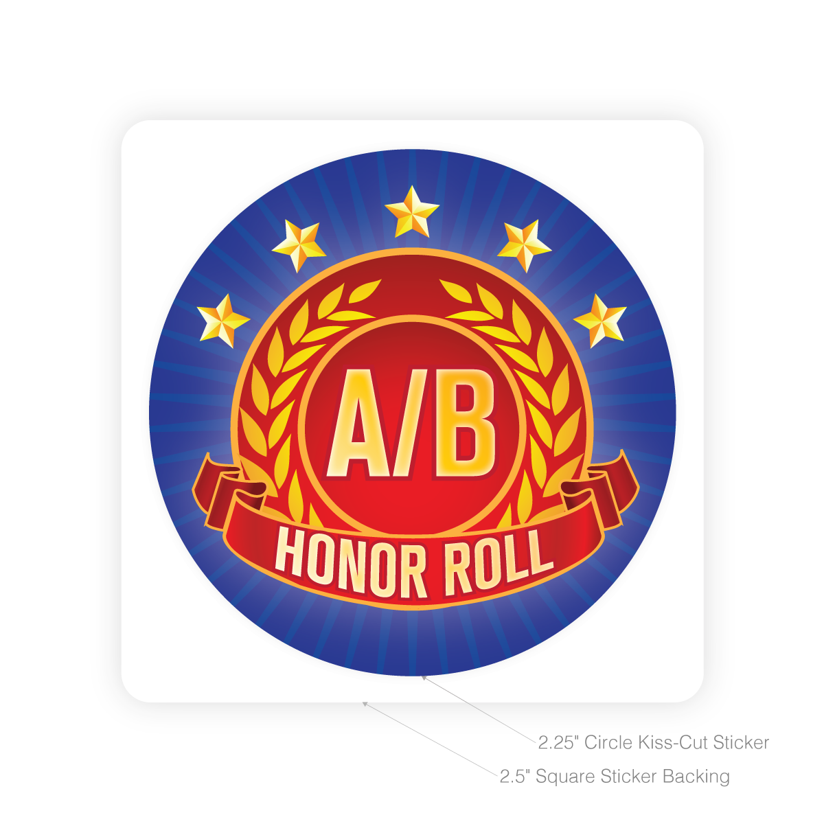 Round Sticker - A/B Honor Roll