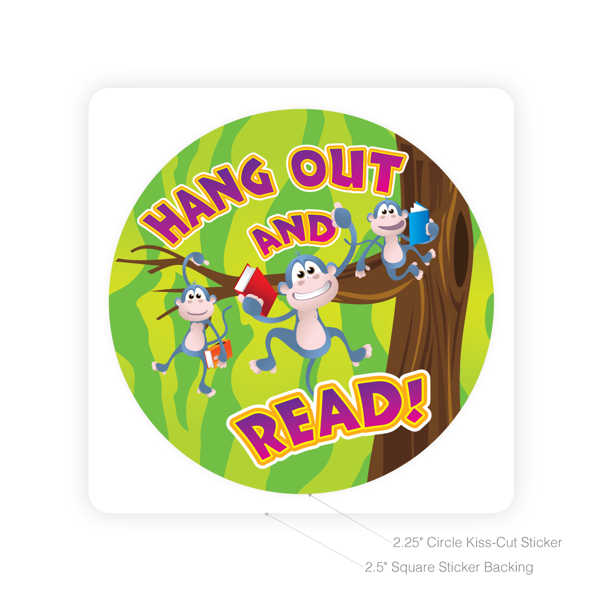 Round Sticker - Hang Out And Read