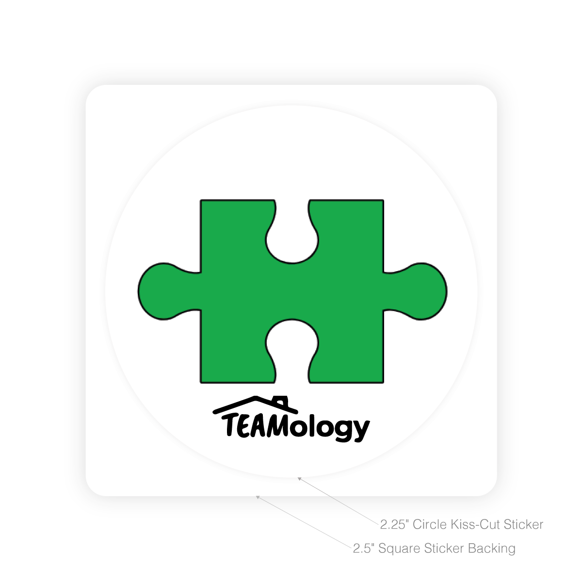 Round Sticker - Teamology (Puzzle)