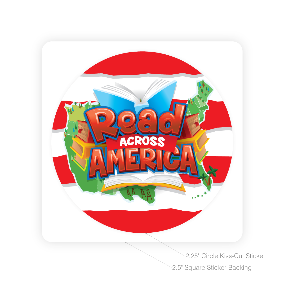 Round Sticker - Read Across America